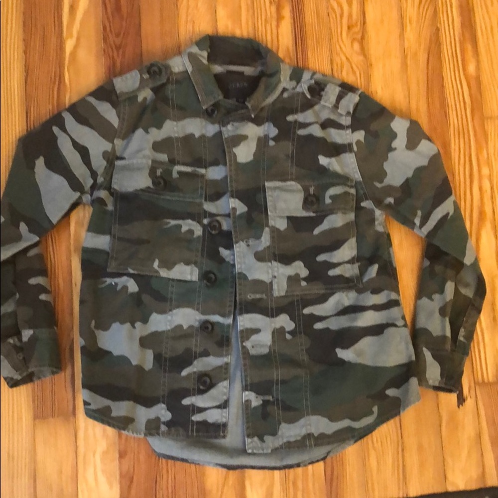 J Crew Camouflage (camo) print shirt jacket NWOT